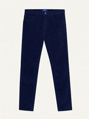 CESARE ATTOLINI Straight-Leg Corduroy Pants, Navy Blue- Men’s 34 (50) NWOT